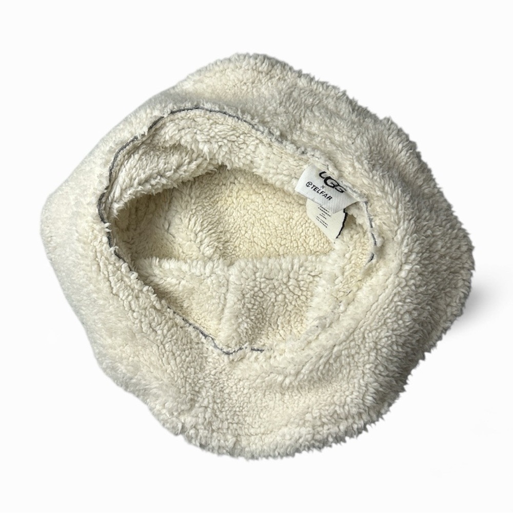UGG x Telfar Womens Gray and Ivory White Bucket Hat - Picture 6 of 12